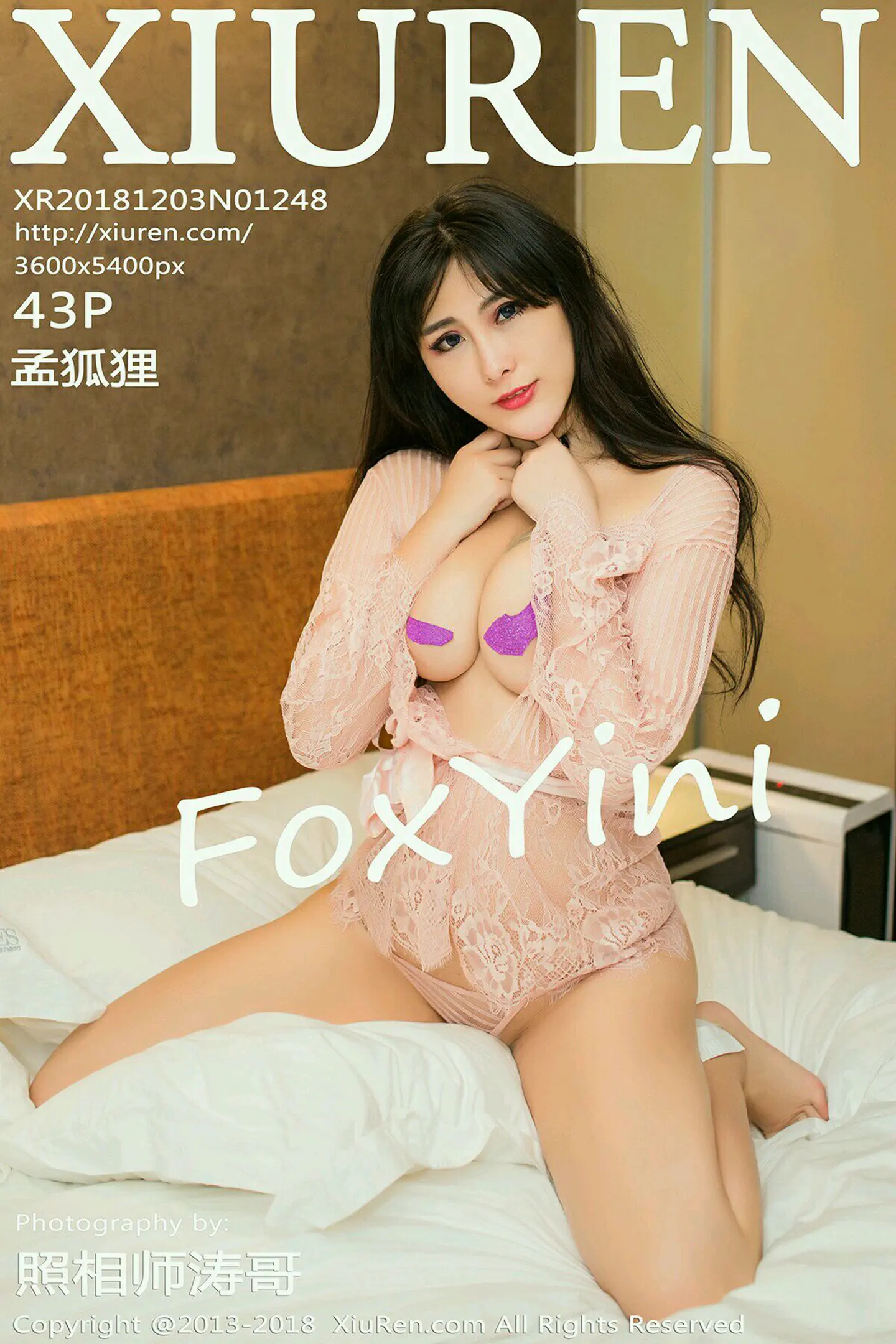 [XiuRen秀人网]No.1248_女神孟狐狸FoxYini黑色情趣薄纱+情趣内衣秀豪乳诱惑写真43P-秀人网 - XiuRen.Space